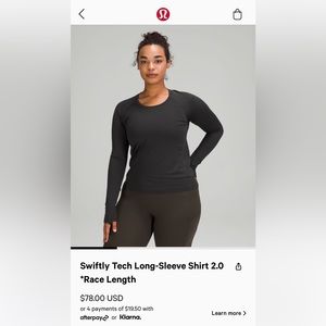 Lululemon Swiftly Tech Long Sleeve Shirt